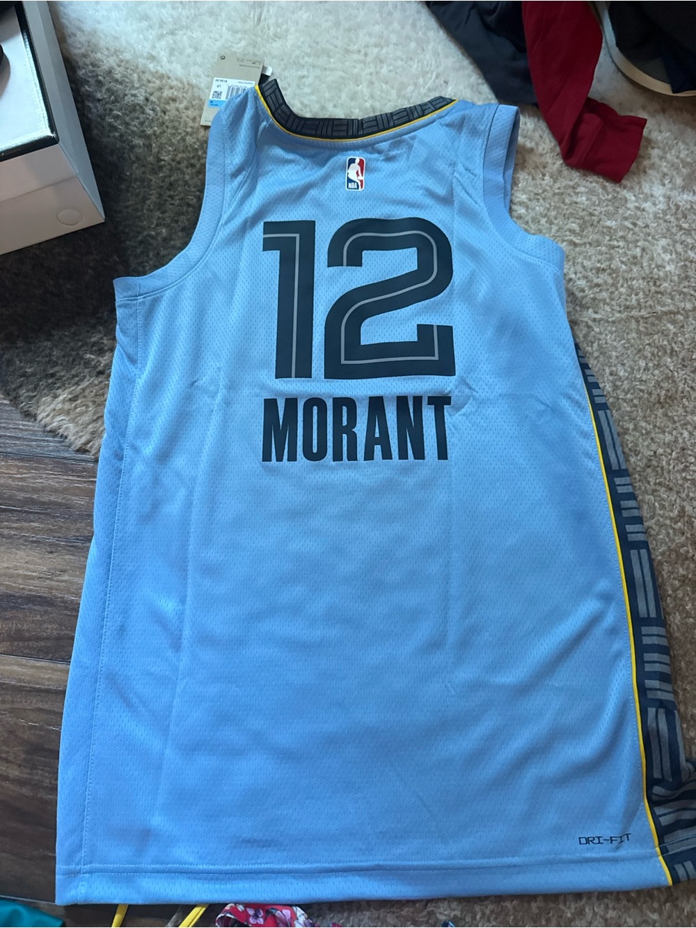 Nike Light Blue Ja Morant #12 Kids Basketball Jersey